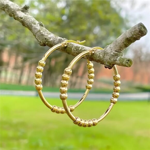 14K Gold Womens Large Beaded 2